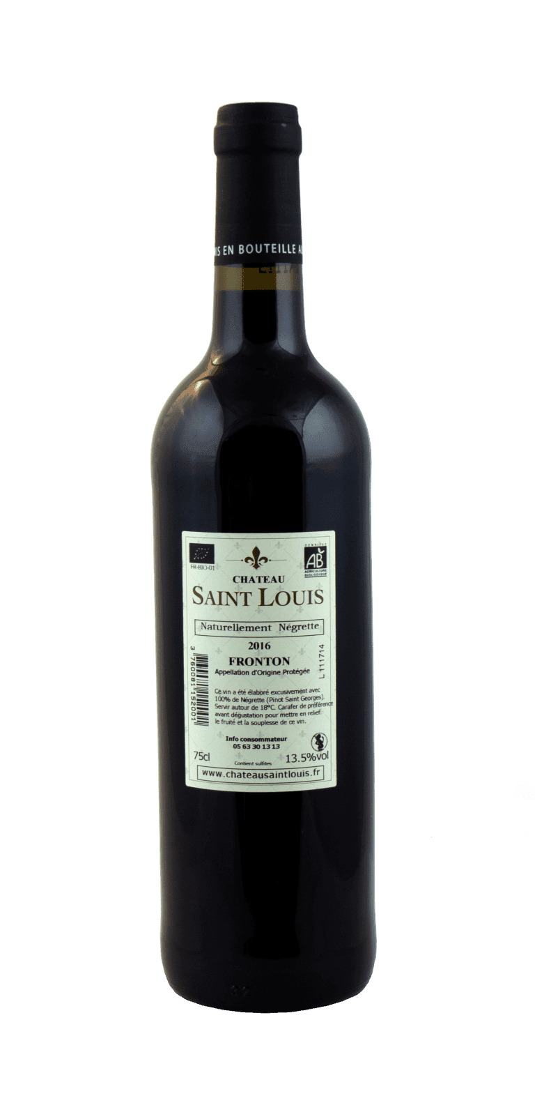 Flaschen Bio-Wein vom Château Saint Louis, AOC Fronton