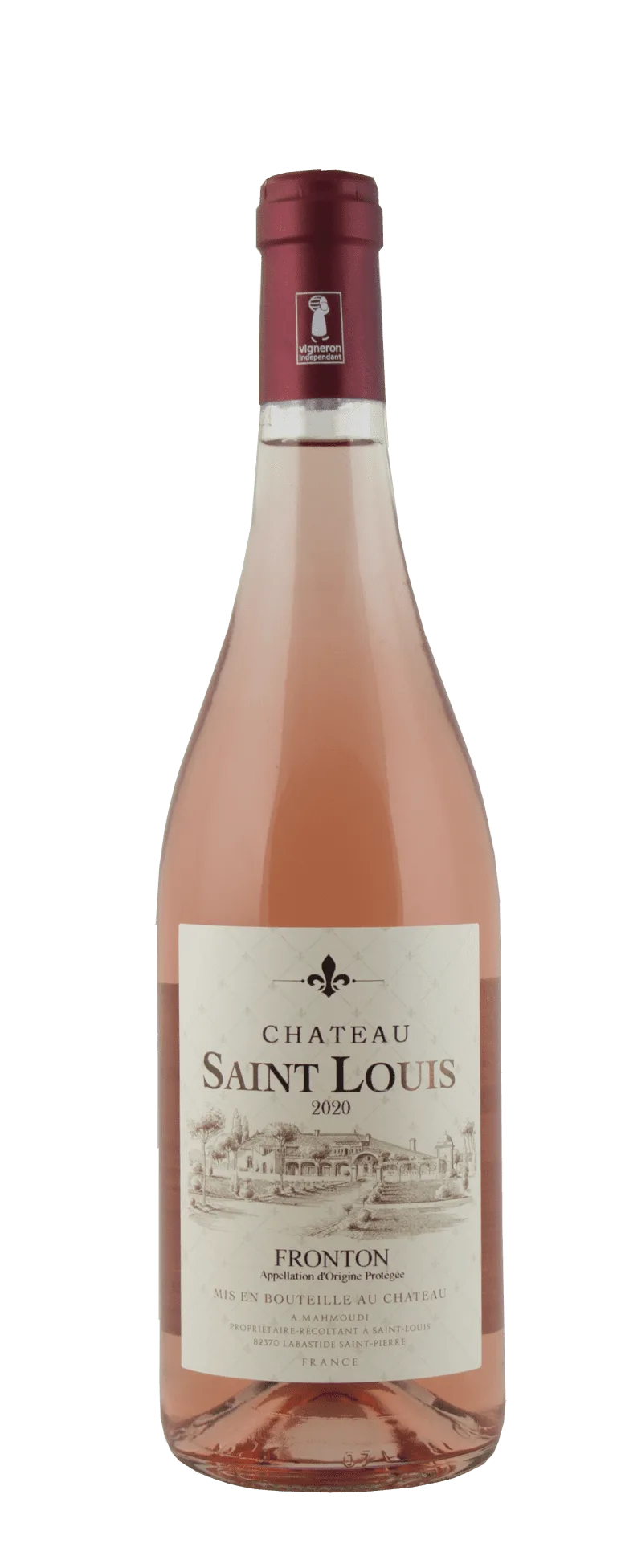 Bottiglia di rosato biologico del Château Saint Louis, AOC Fronton