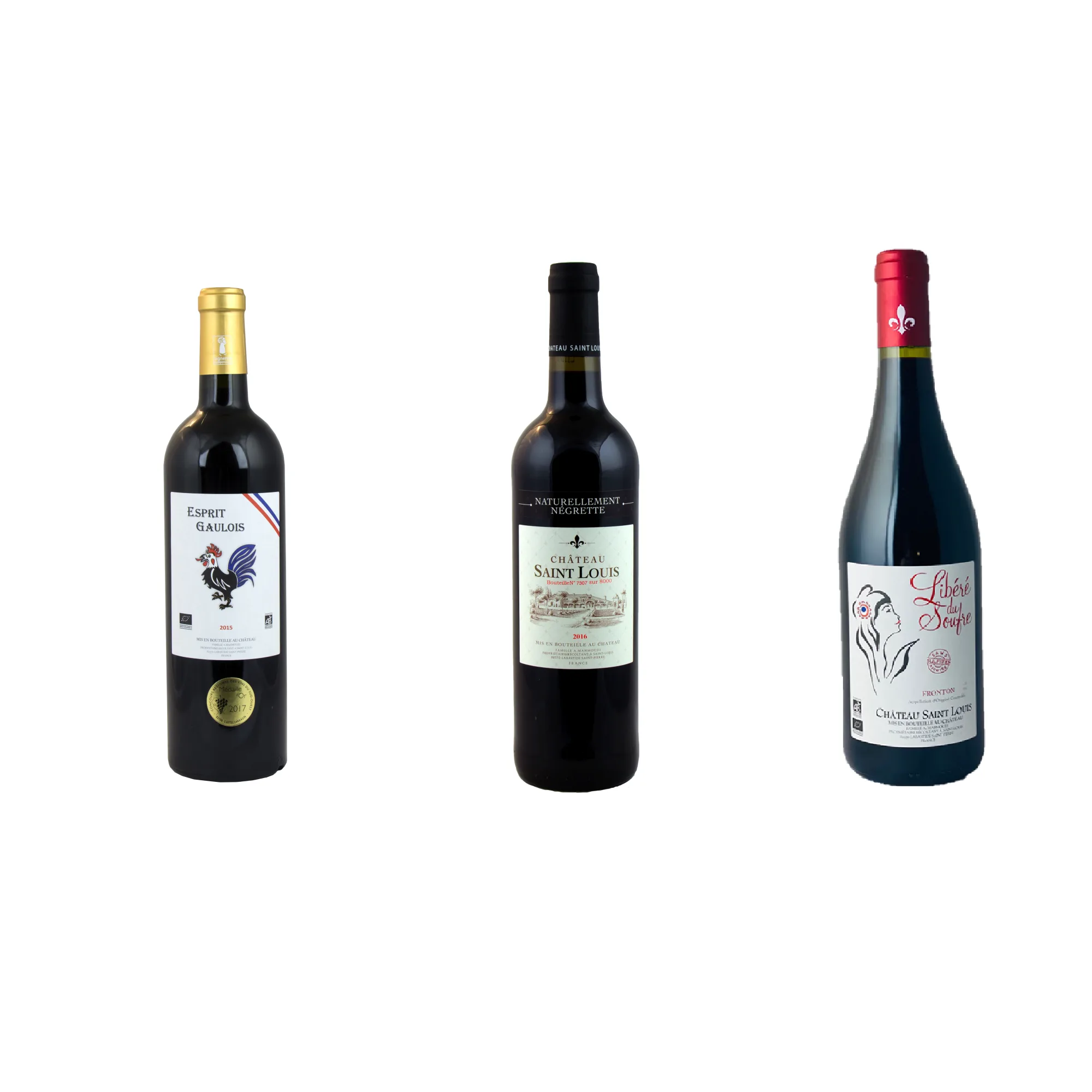 Saint Louis Fronton 酒庄 Passion rouge B 组:三瓶有机红葡萄酒